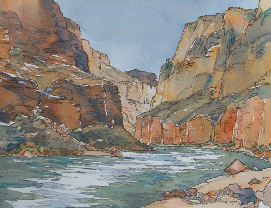 Watercolor Cal Salmon River