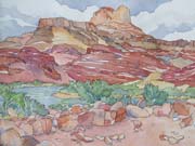 ruinsatnankoweapTMB Ruins Nankoweap Grand Canyon Watercolor Painting